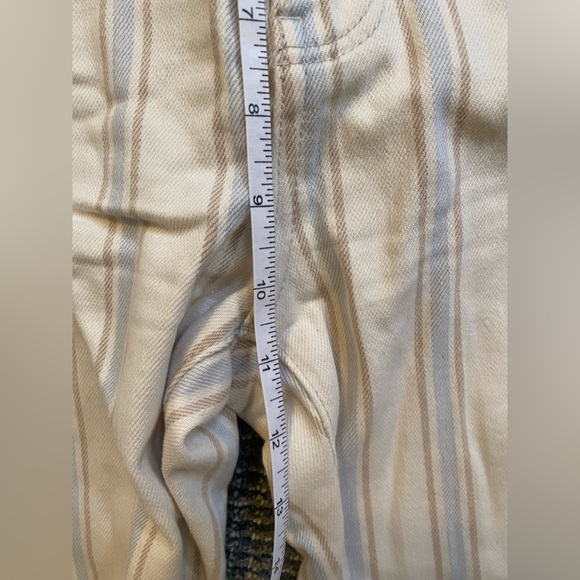 Anthropologie Striped Slim Fit High Rise Jeans in Cream Size 27 - Picture 6 of 10